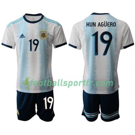 Tenue Argentine Sergio Agüero 19 Enfant Domicile Copa América 2019 Maillot de Foot
